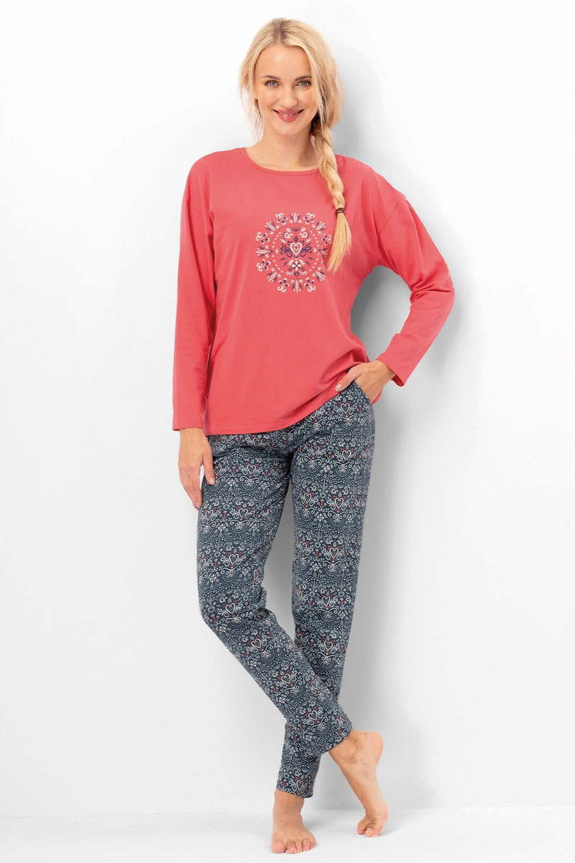 DÁMSKE PYŽAMO LNS 703 B25 námořnická modř-červená L DÁMSKE PYŽAMO LNS 703 B25 námořnická modř-červená L