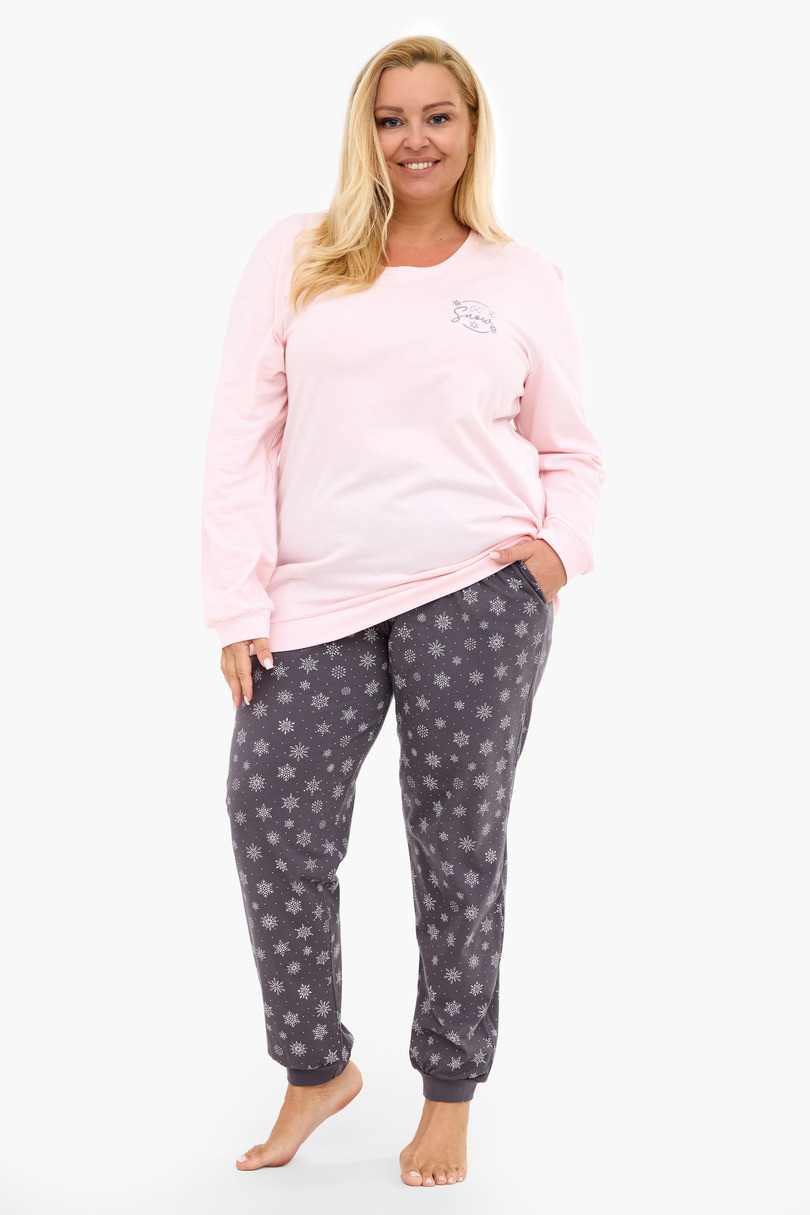 DÁMSKE PYŽAMO DR 163/461 SNOW BIG růžová 3xl
