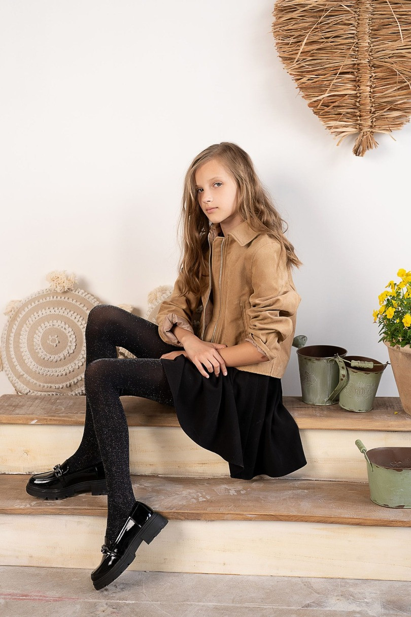 SPARKLE ME SPARKLE ME dětské punčocháče se třpytivou nití DR2519 BIANCO 140-146