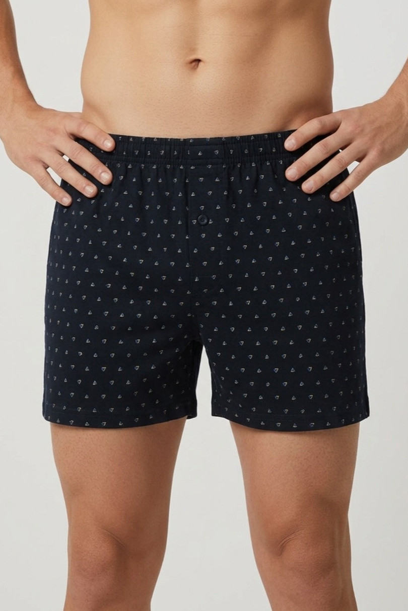 PÁNSKE VOĽNÉ BOXERKY BB012 tmavě modrá XL