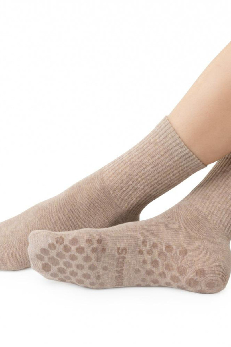 DÁMSKE PONOŽKY S ABS 088 béžová melanž 38-40