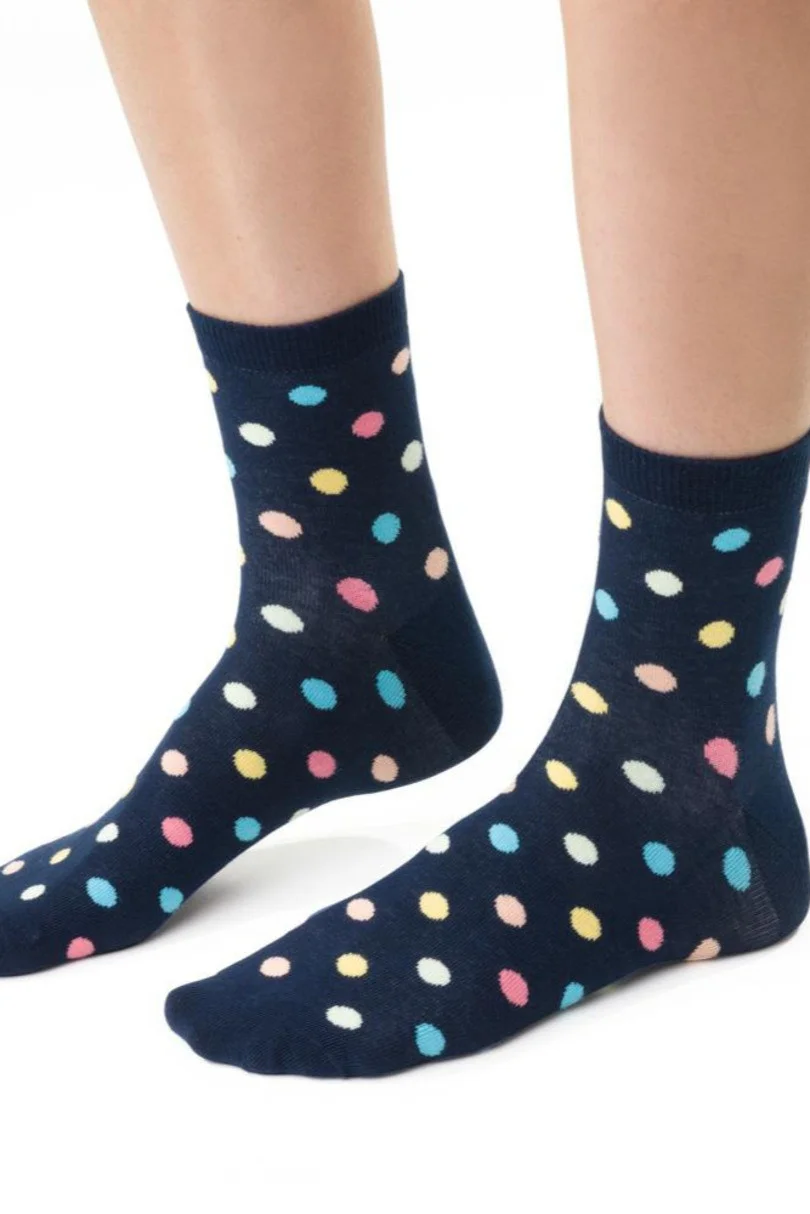 Dámske vzorované ponožky 099 tmavě modrá 38-40