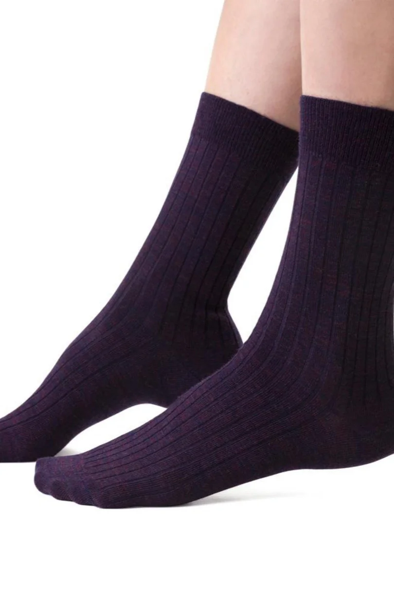 Dámske sieťované pančuchové nohavice KABARETKA 155 FIALOVÁ MELANŽ 38-40