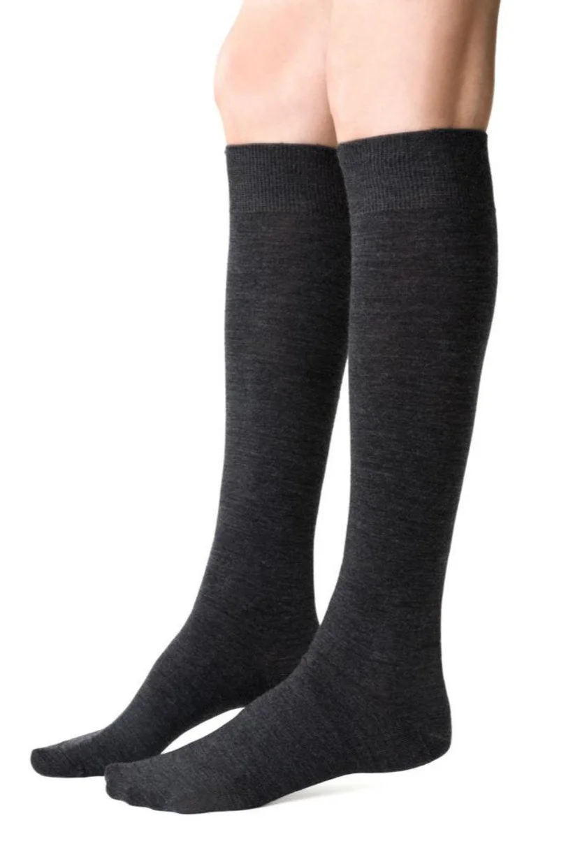 Dámske podkolienky MERINO WOOL 130 GRAFITOVÁ MELANŽ 35-37