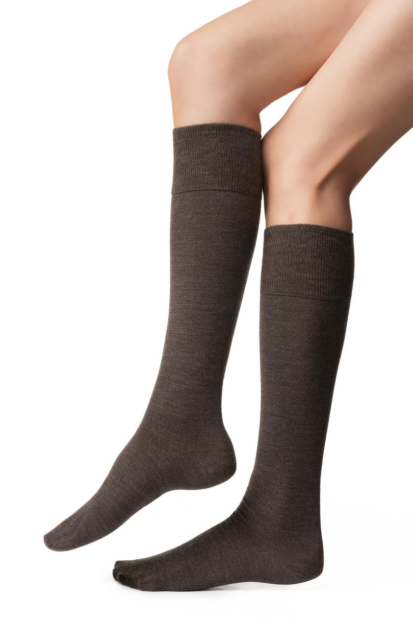 Dámske podkolienky MERINO WOOL 130 BRONZOVÁ MELANŽE 35-37