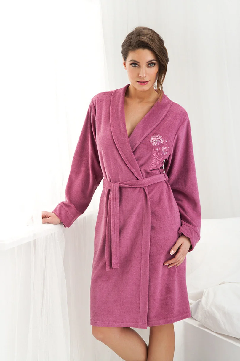 Dámsky župan FR-107 - DOROTA červenat se M