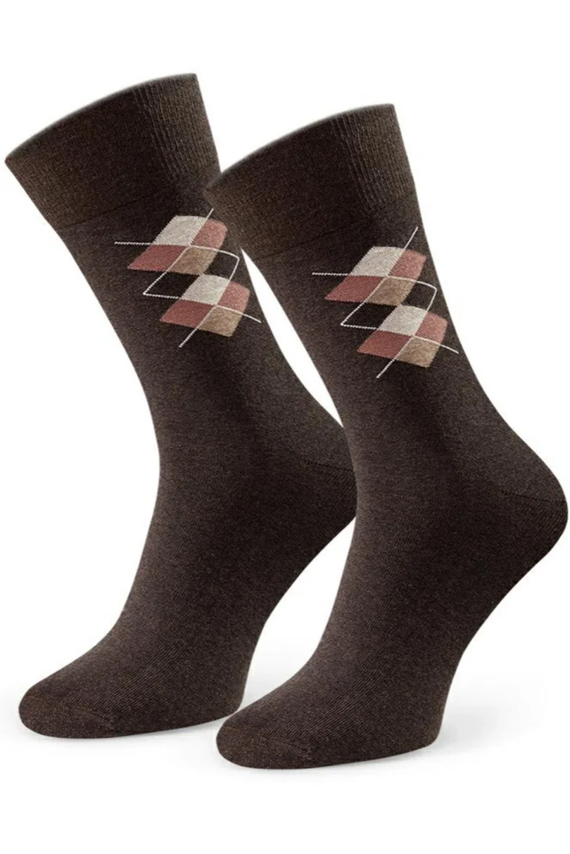 Ponožky k obleku - so vzorom 056 BRONZOVÁ MELANŽE 39-41