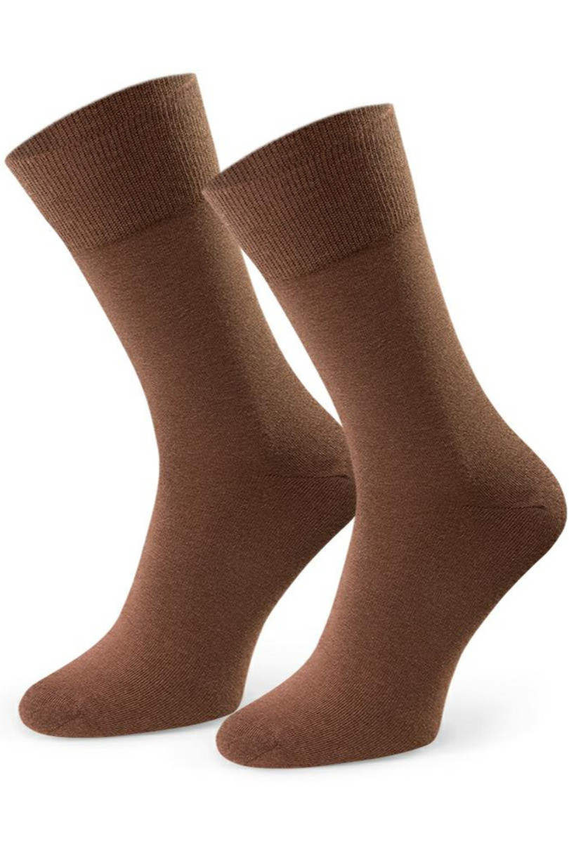 E-shop Hladké ponožky k obleku 056 Hnědá 42-44