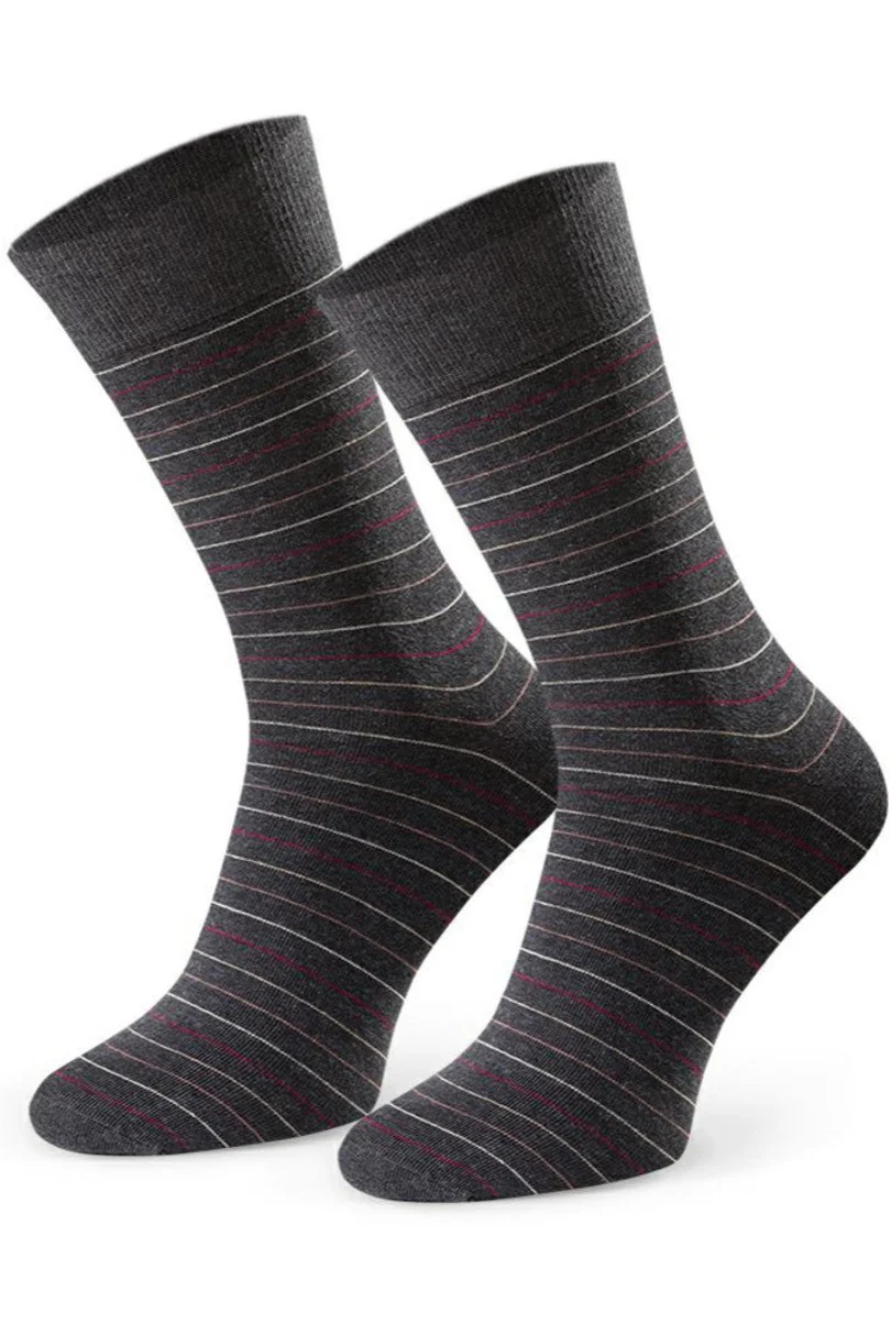 Ponožky k obleku - so vzorom 056 GRAFITOVÁ MELANŽ 45-47