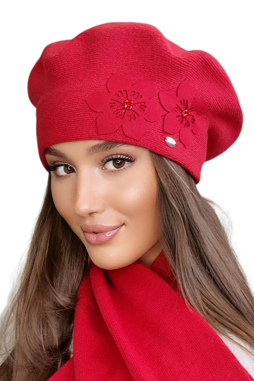 Dámský baret model 17673100 RED 21 Univerzální - Kamea