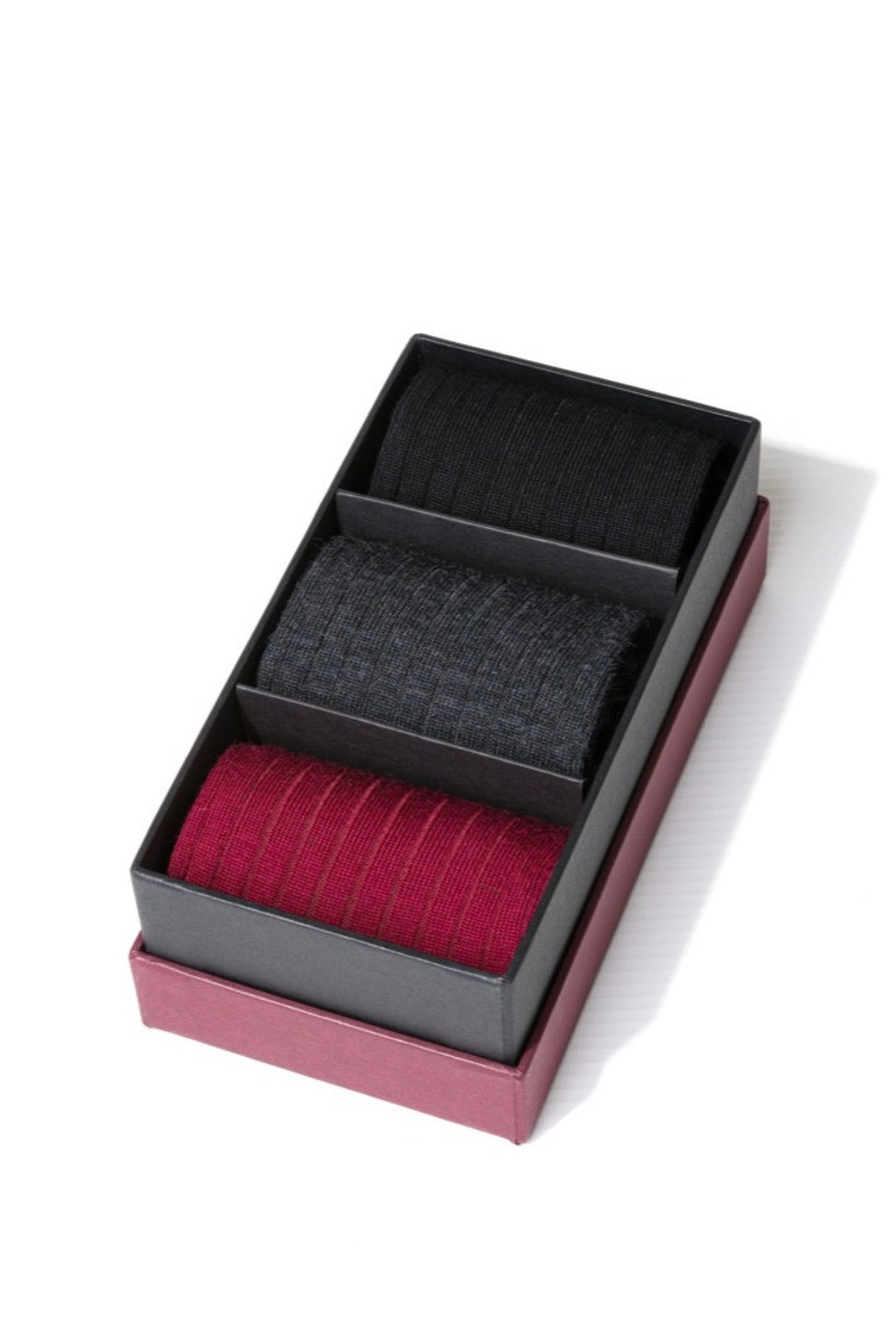 Krabice 3 páry - pánske vlnené ponožky 175 MIX3 41-43