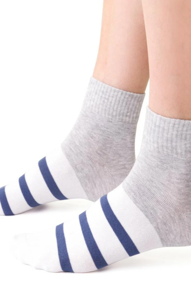 Dámske športové ponožky 026 MELANŽOVÁ SVĚTLE ŠEDÁ 35-37