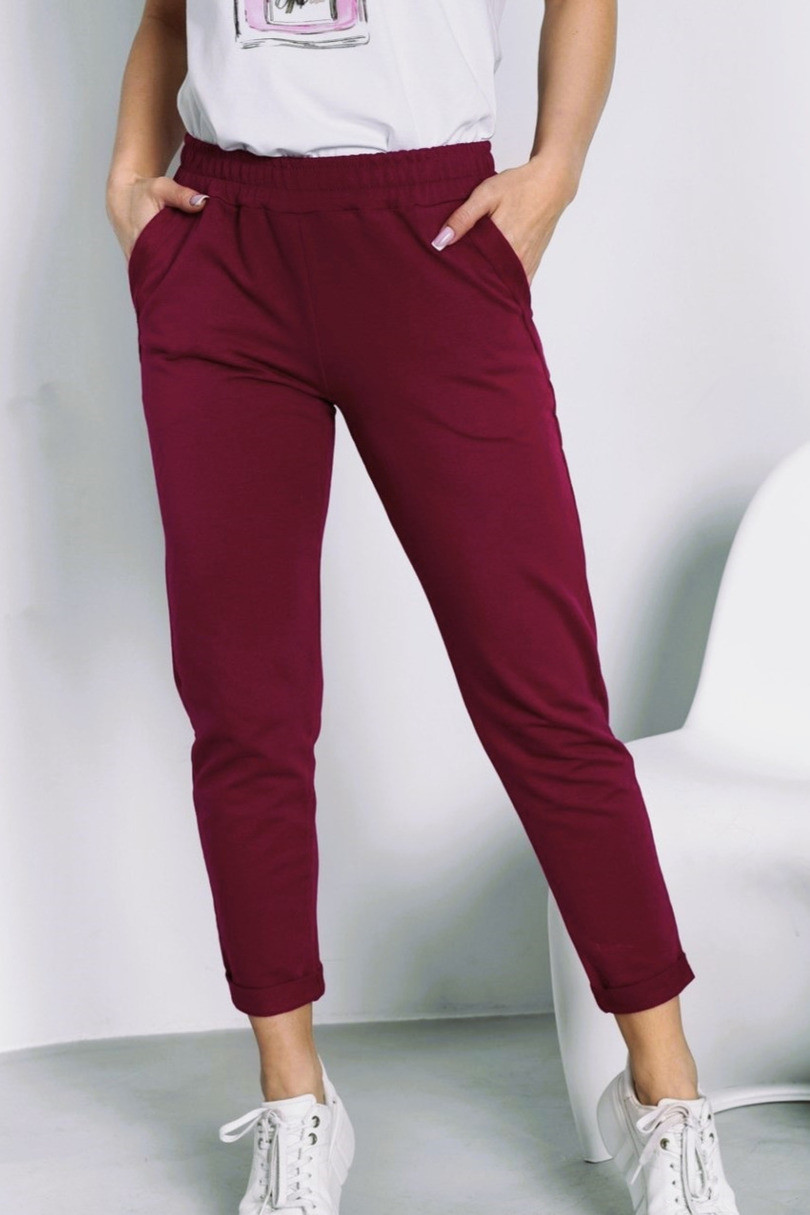 Dámske nohavice LENA vínový M