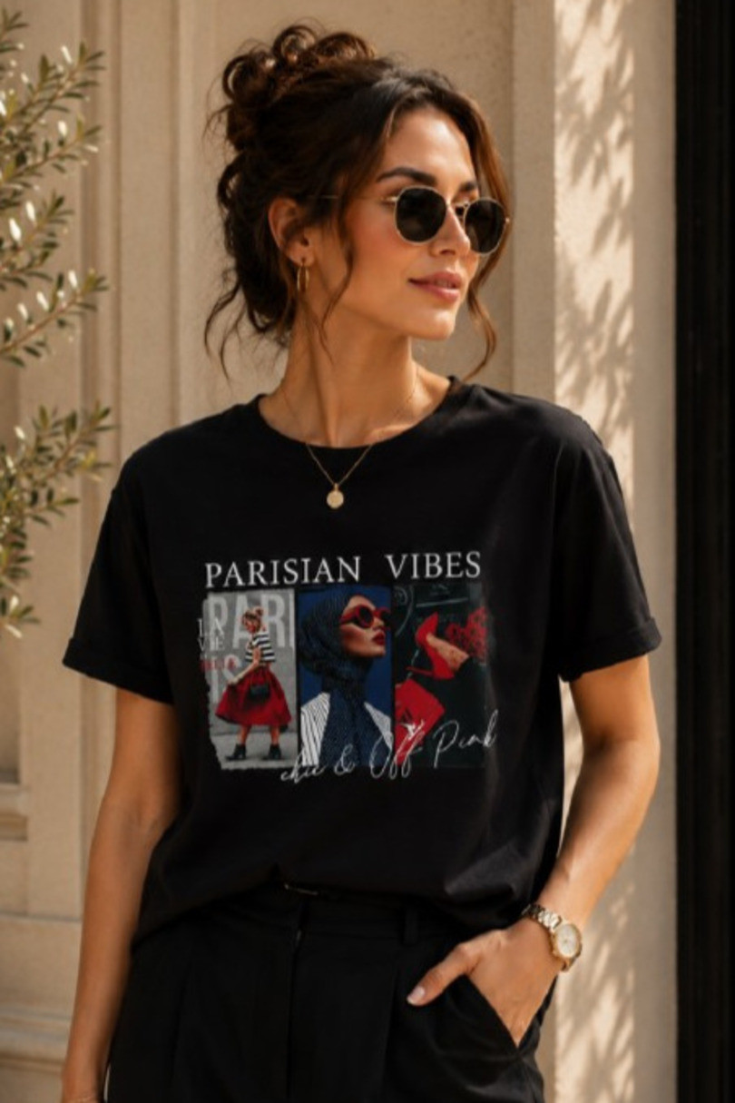BLÚZKA PARÍŽSKE VIBRÁCIE černá XL