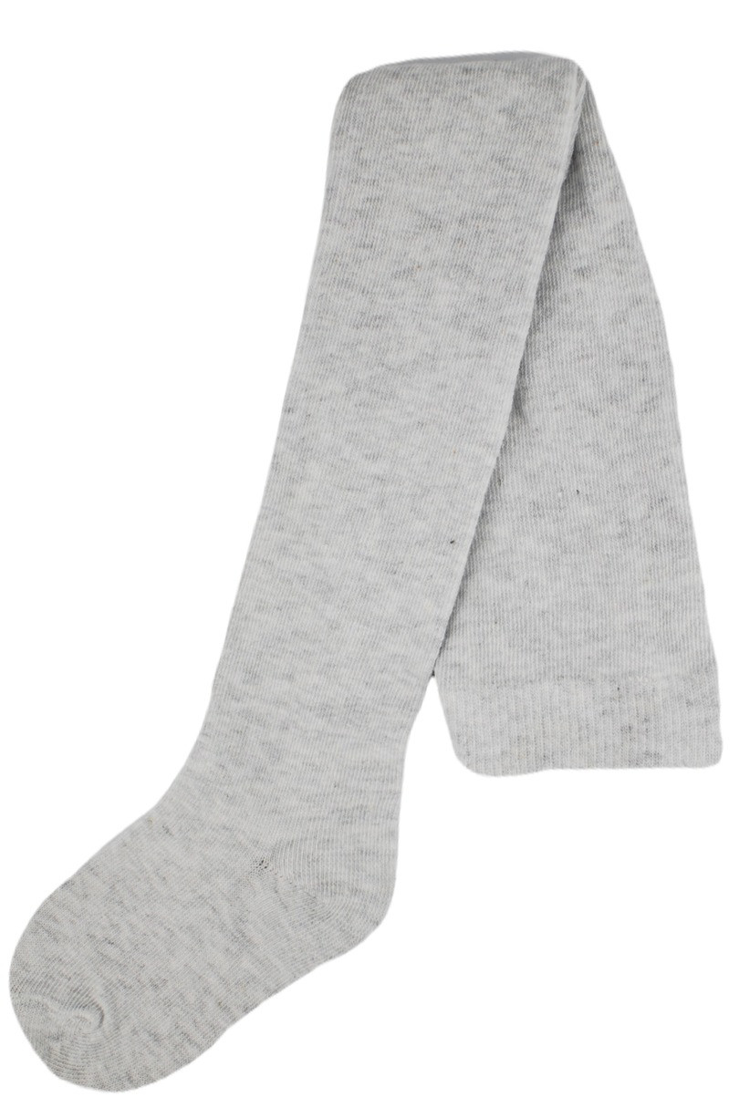 BAVLNĚNÉ PUNČOCHÁČE RB001 104-134 SVĚTLE ŠEDÁ MELANŽ 128-134