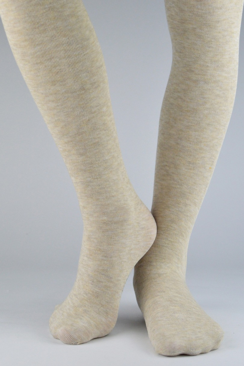 DĚTSKÉ SUPER MĚKKÉ PUNČOCHOVÉ KALHOTY béžová melanž 128-134