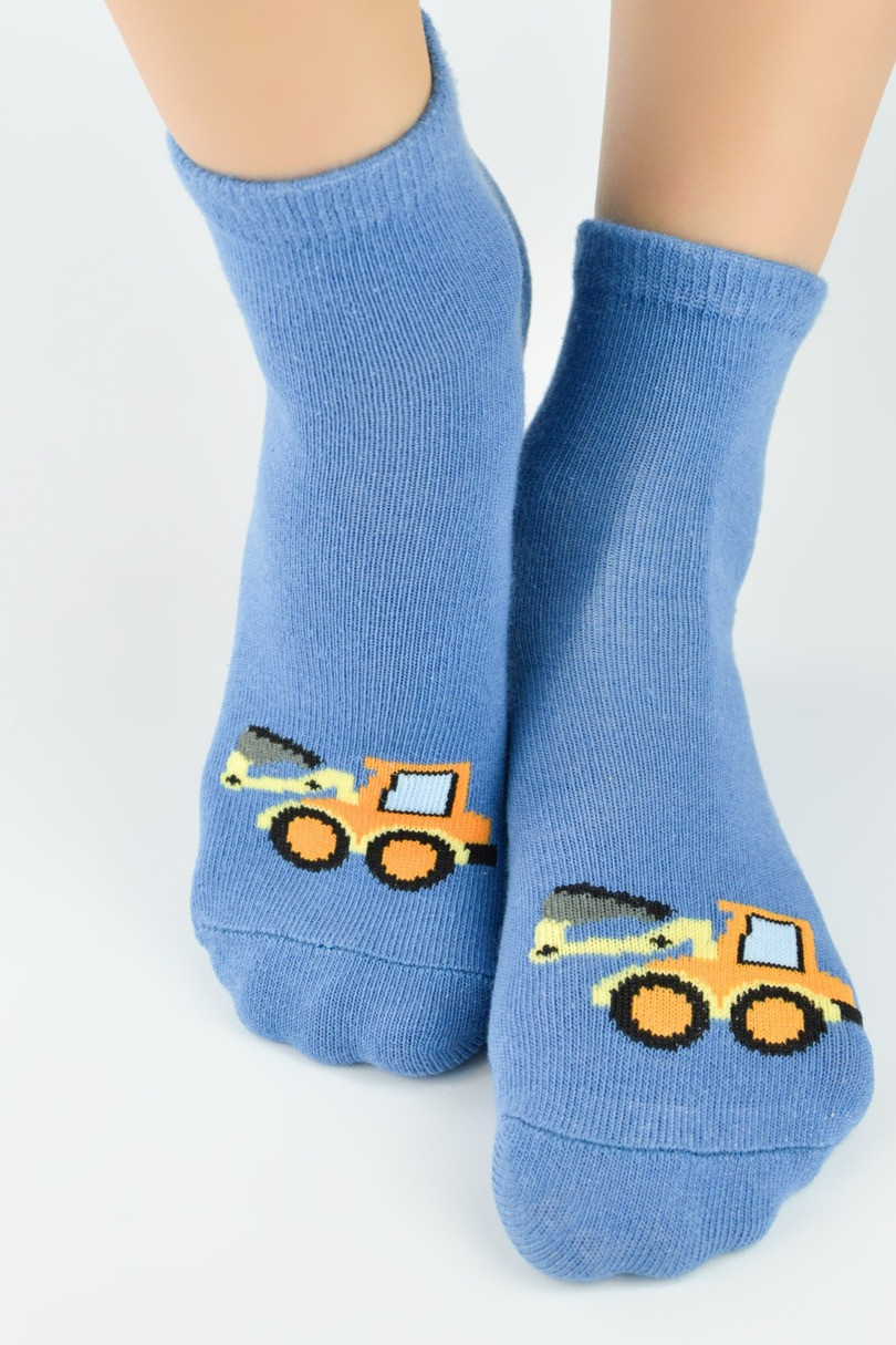 CHLAPECKÉ BAVLNĚNÉ PONOŽKY SE SILIKONEM SB009 JEANS 23-26