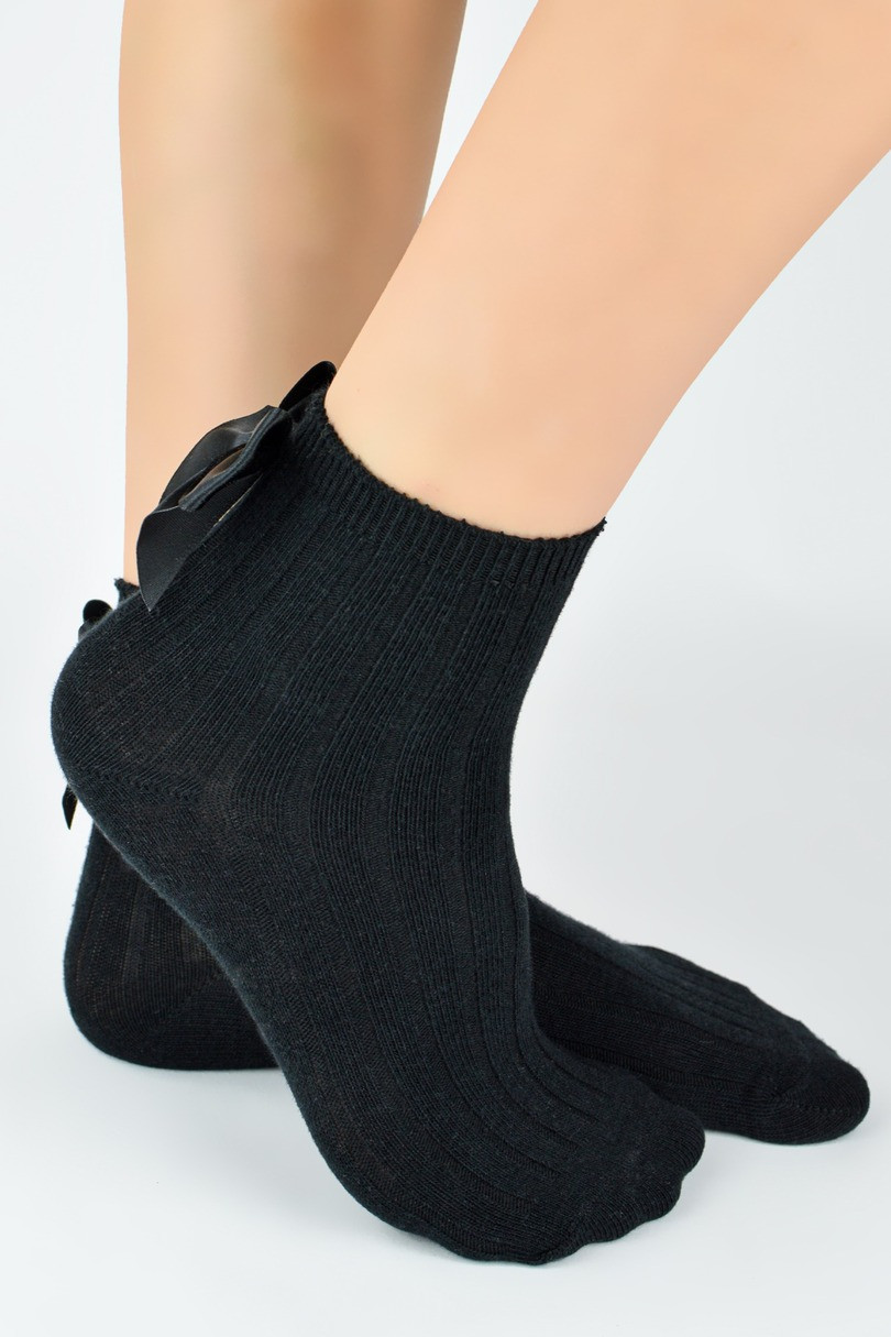 BAVLNENÉ PONOŽKY S MAŠĽOU SB145 černá 31-34