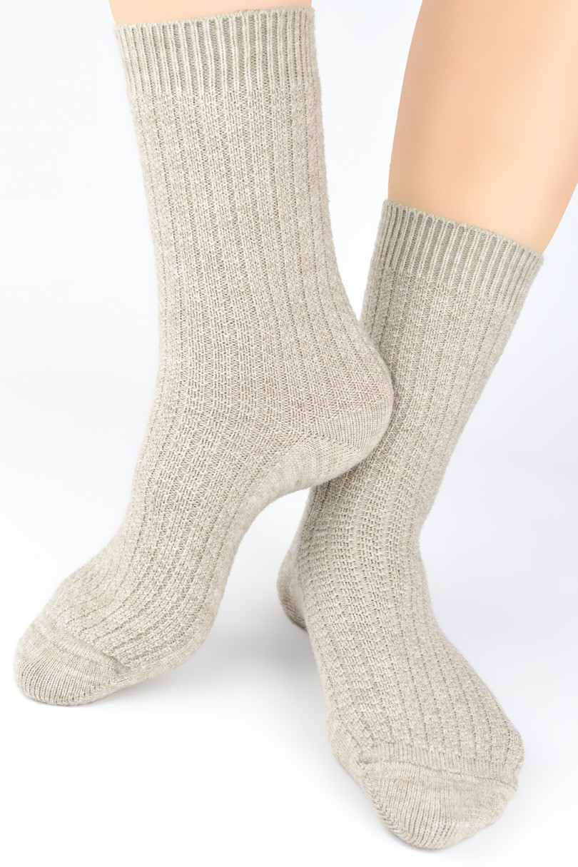 VLNENÉ PONOŽKY SW027 Béžová 36-41 VLNENÉ PONOŽKY SW027 Béžová 36-41