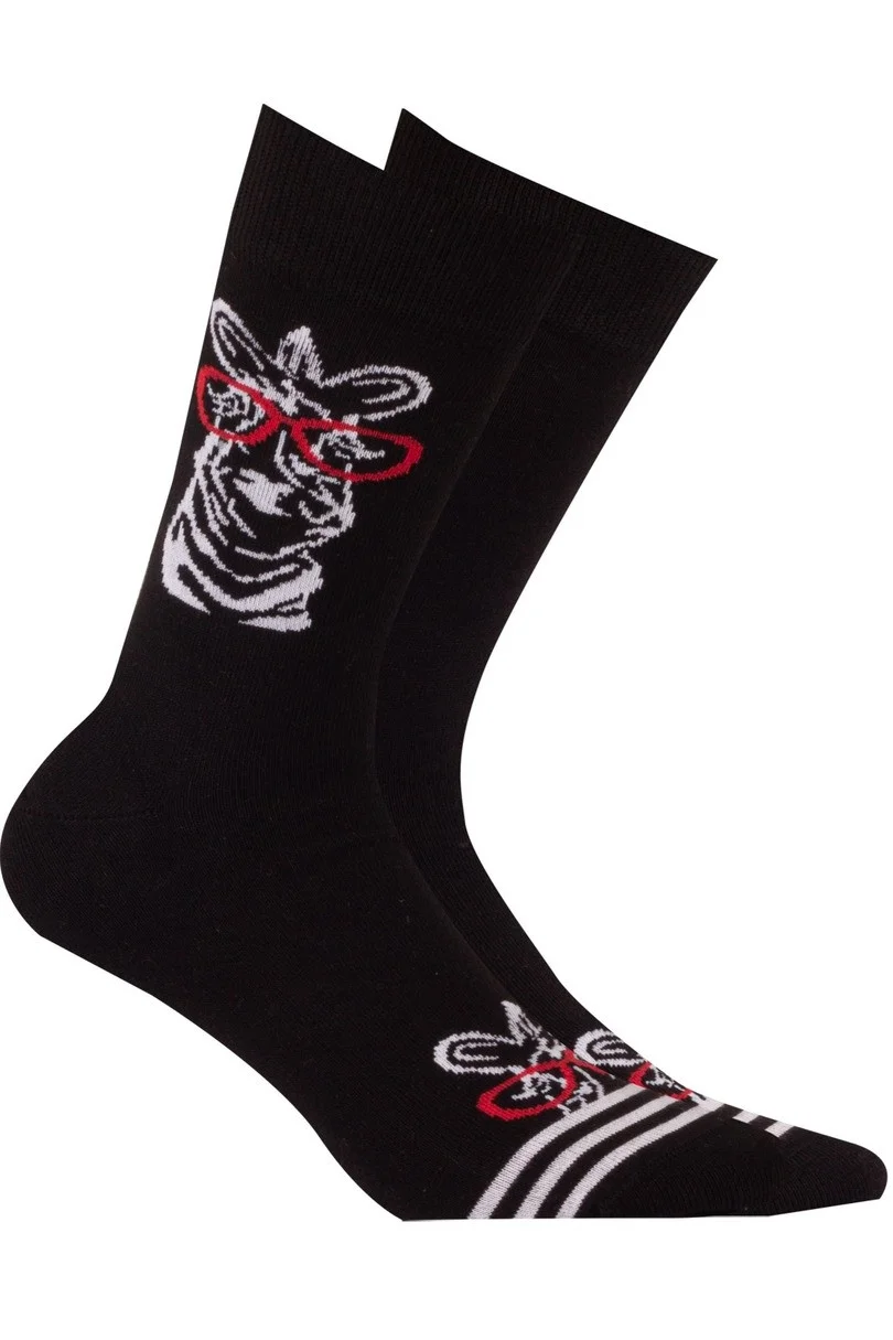 Vzorované pánske ponožky PERFECT MAN-CASUAL černá 45/47