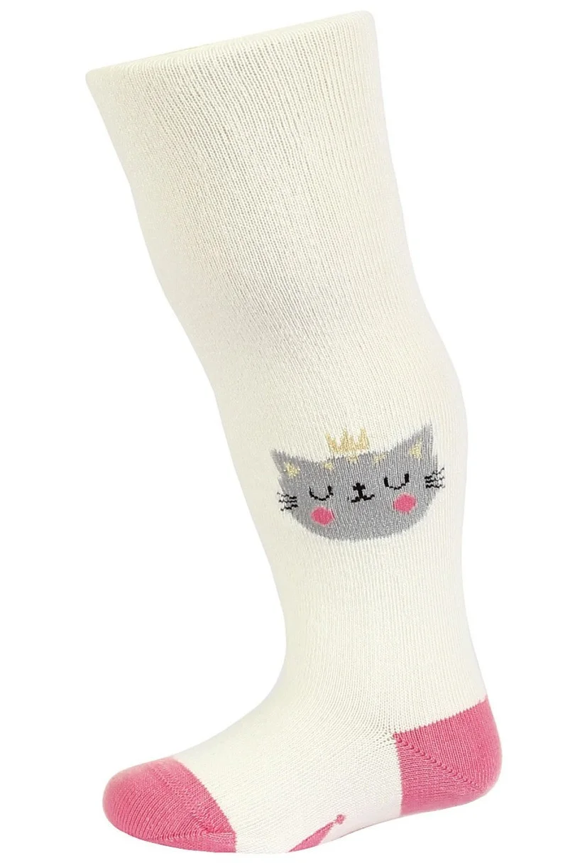 Dievčenské vzorované pančuchy 0-2 roky OFF WHITE 56-62