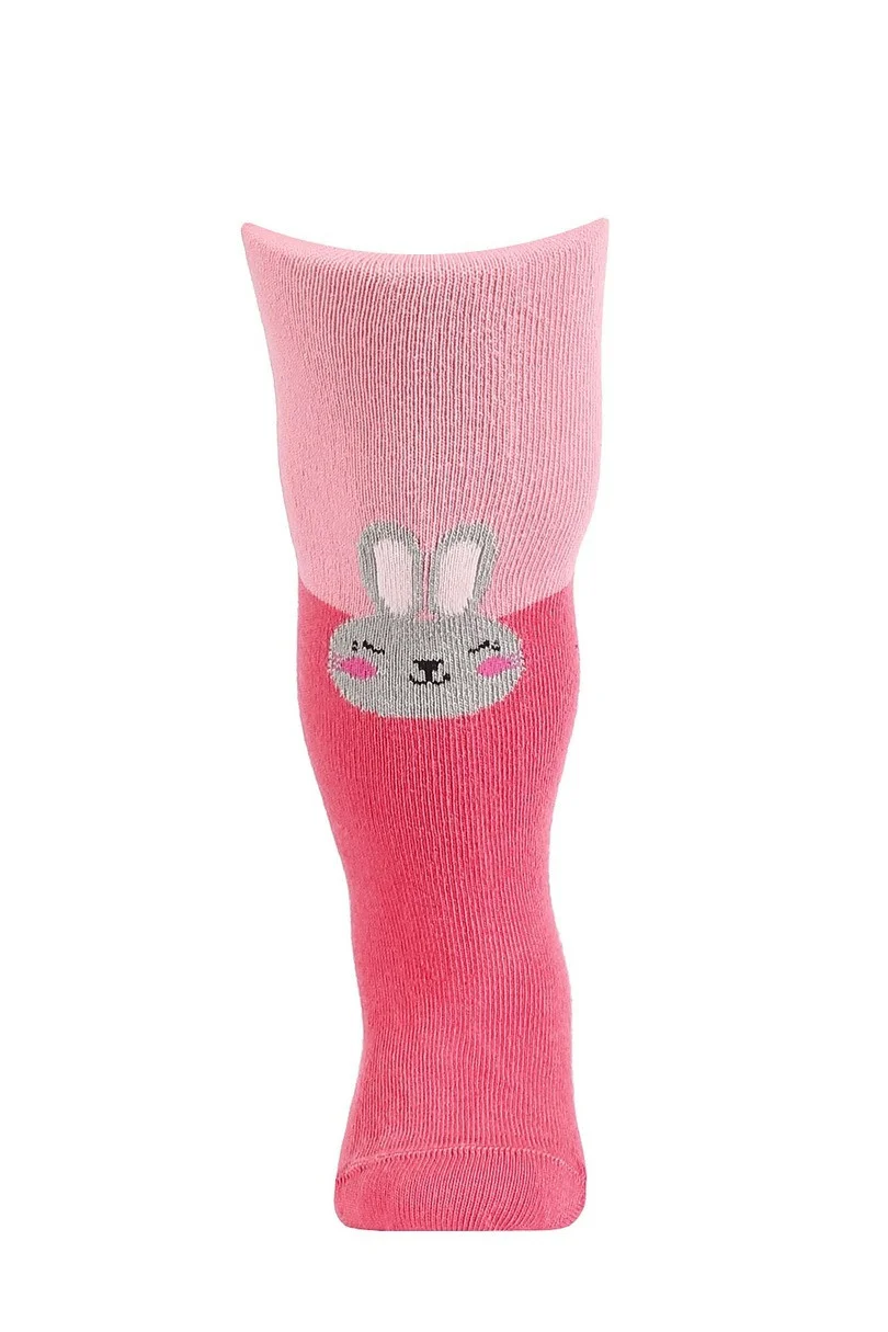 Dievčenské vzorované pančuchy 0-2 roky Ružová 56-62