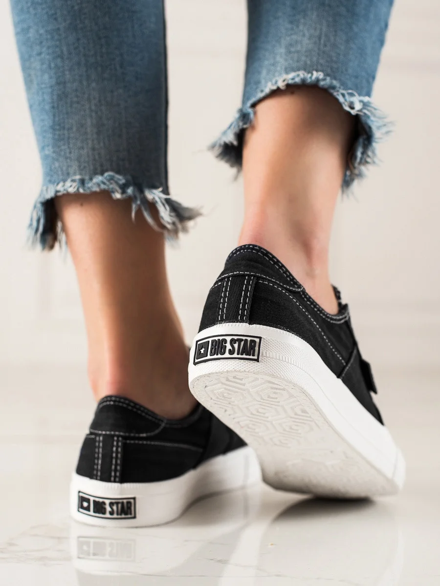 Módne tenisky čierne dámske bez podpätku 37