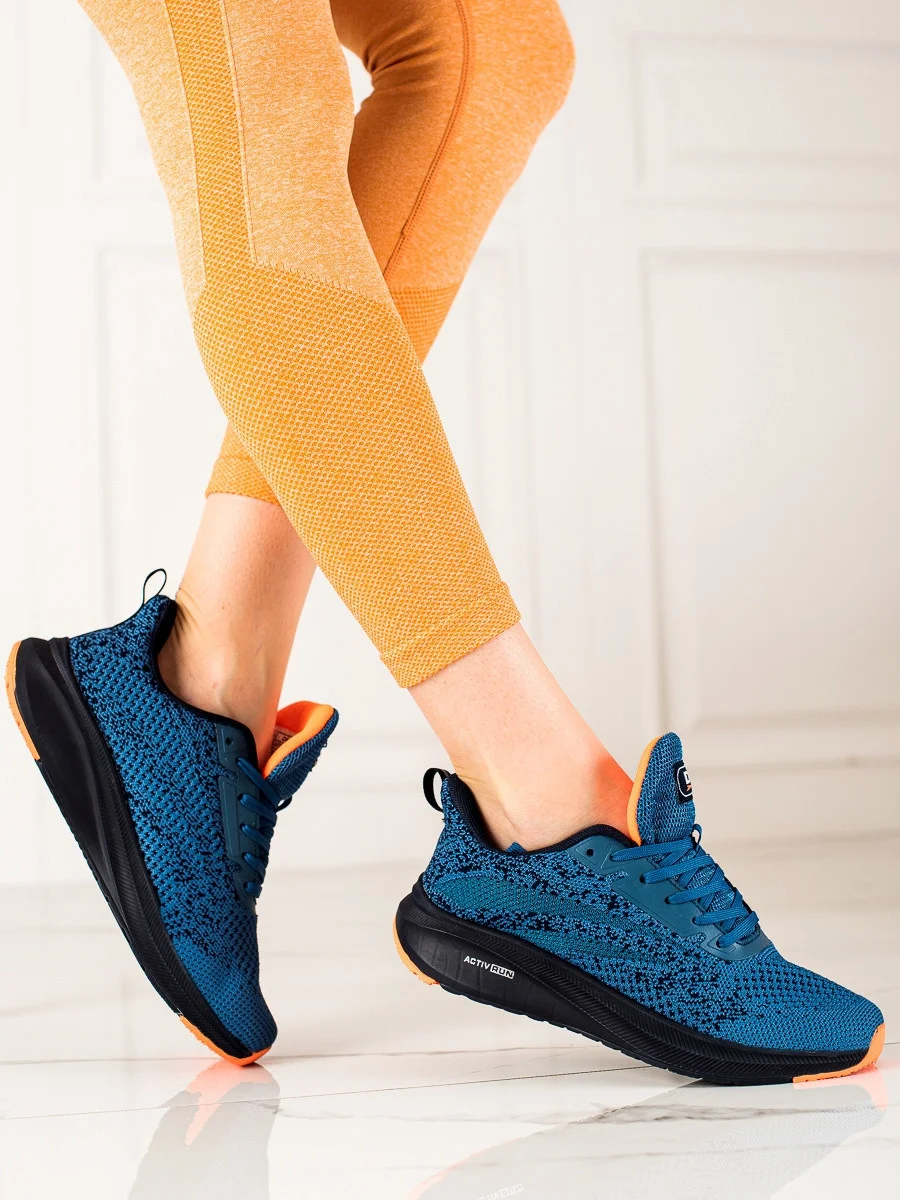 Výborné modré dámske tenisky bez podpätku 36