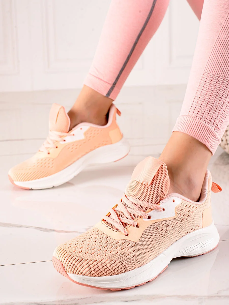 Klasické oranžové dámske tenisky bez podpätku 37