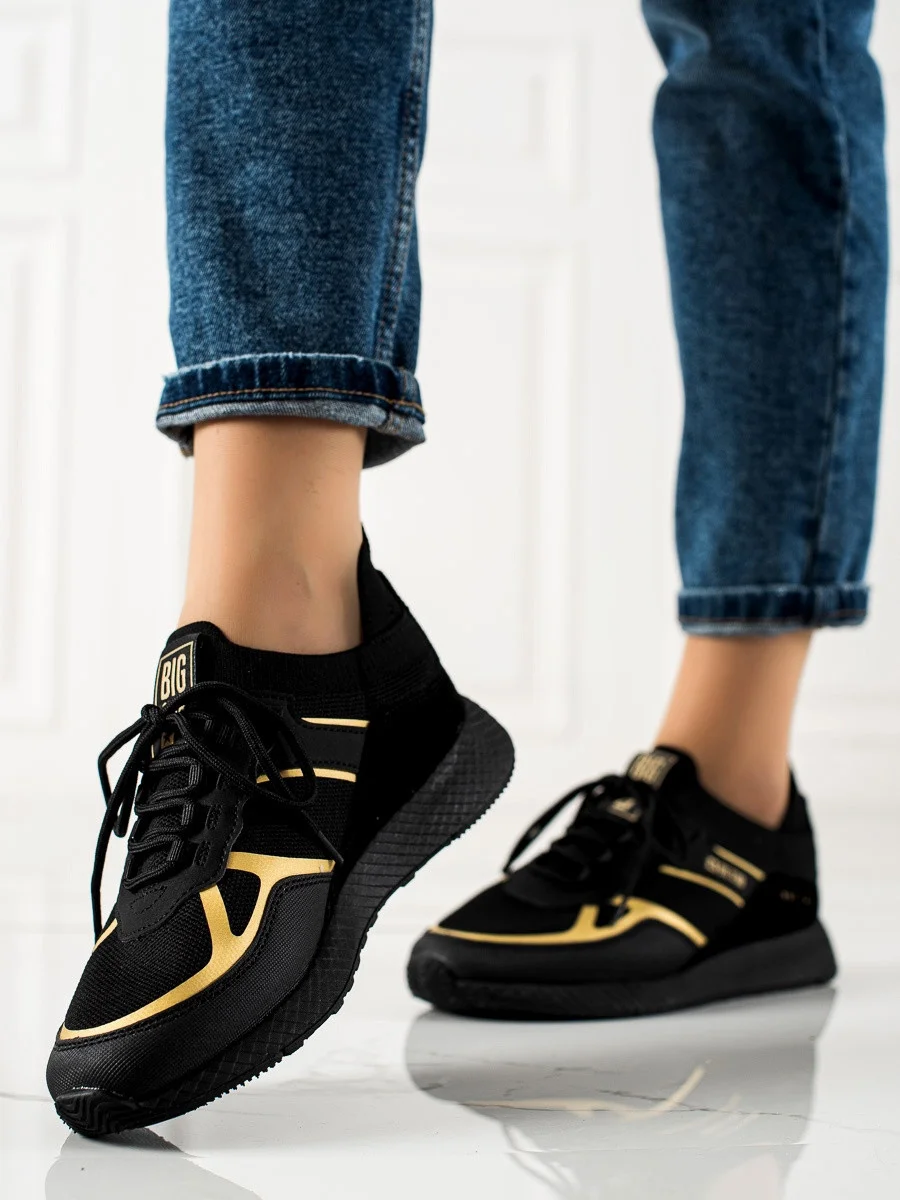 Luxusné čierne tenisky dámske bez podpätku 36