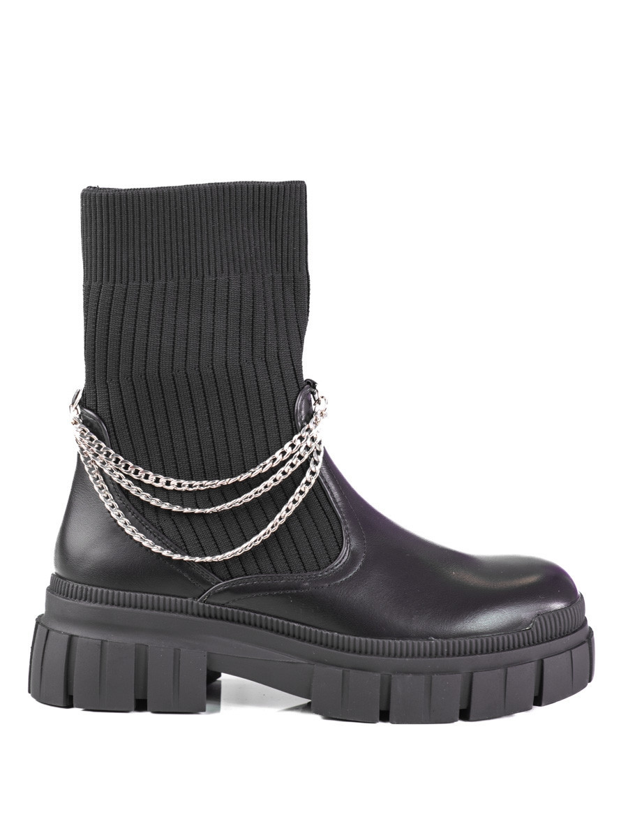 Trendy černé dámské kotníčkové boty na plochém podpatku 38