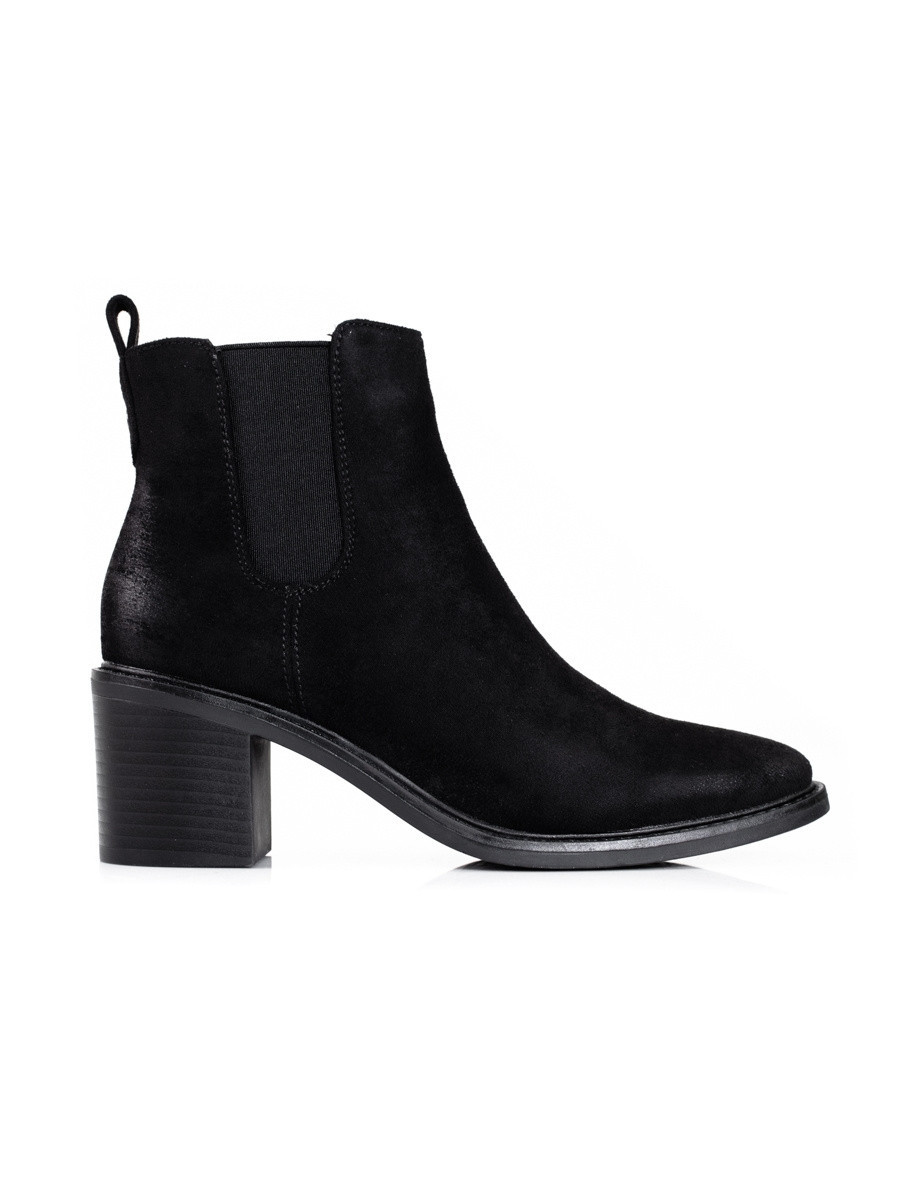 Komfortní kotníčkové boty dámské černé na širokém podpatku 36
