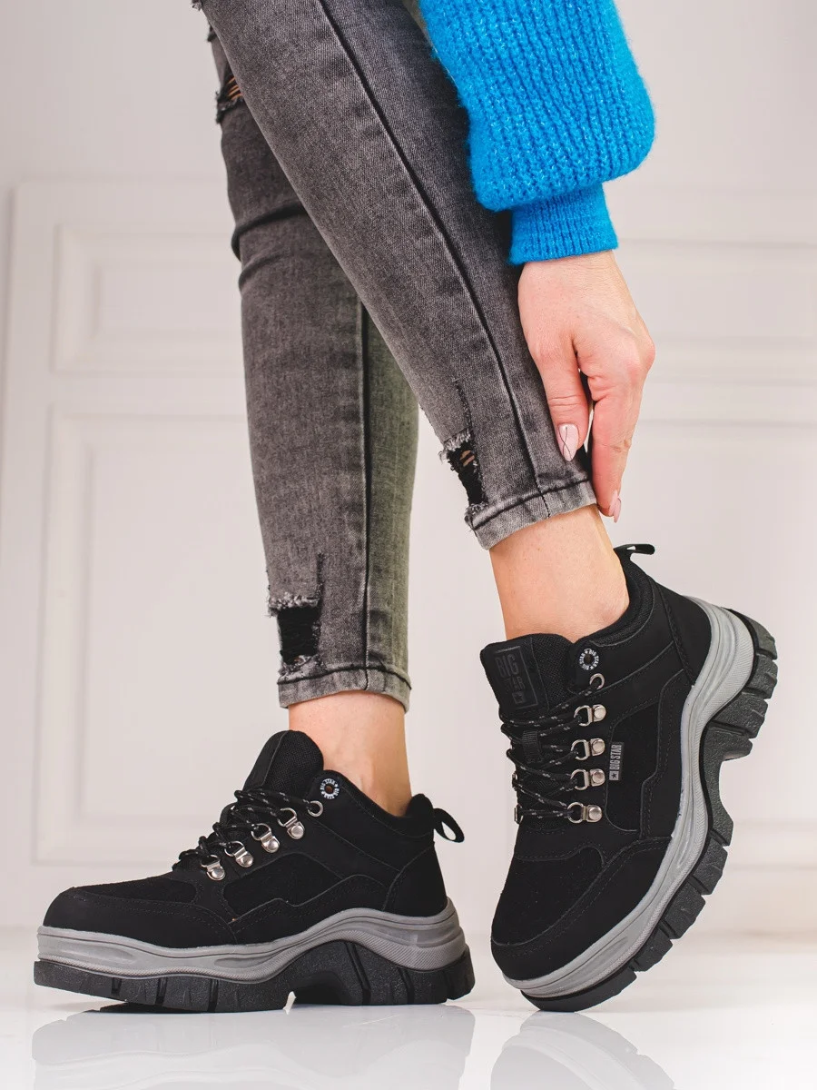 Štýlové dámske tenisky čierne bez podpätku 36