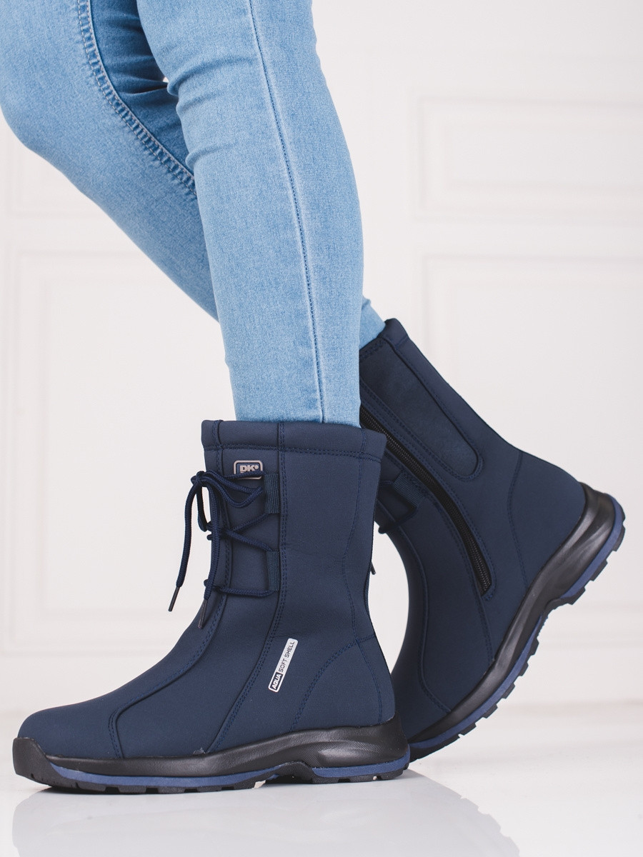 Výborné modré dámské trekingové boty bez podpatku 36