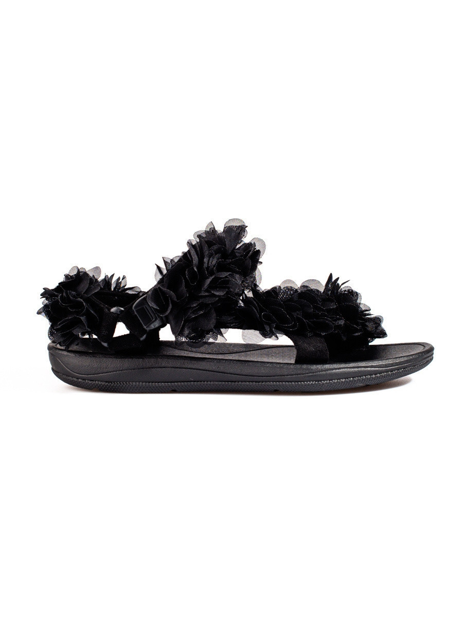 Stylové černé sandály dámské bez podpatku 38