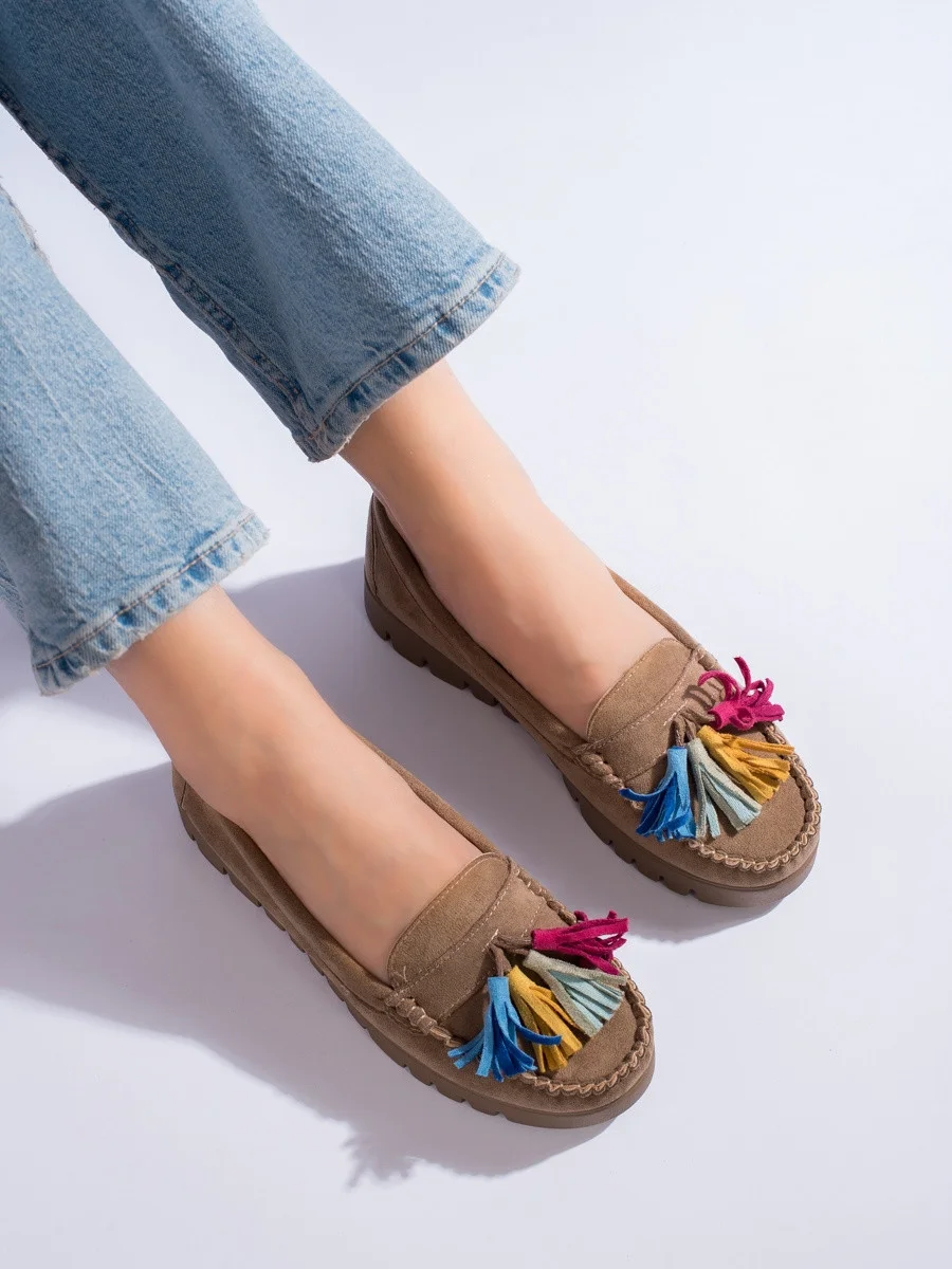 Exkluzívní hnědé mokasíny dámské 36