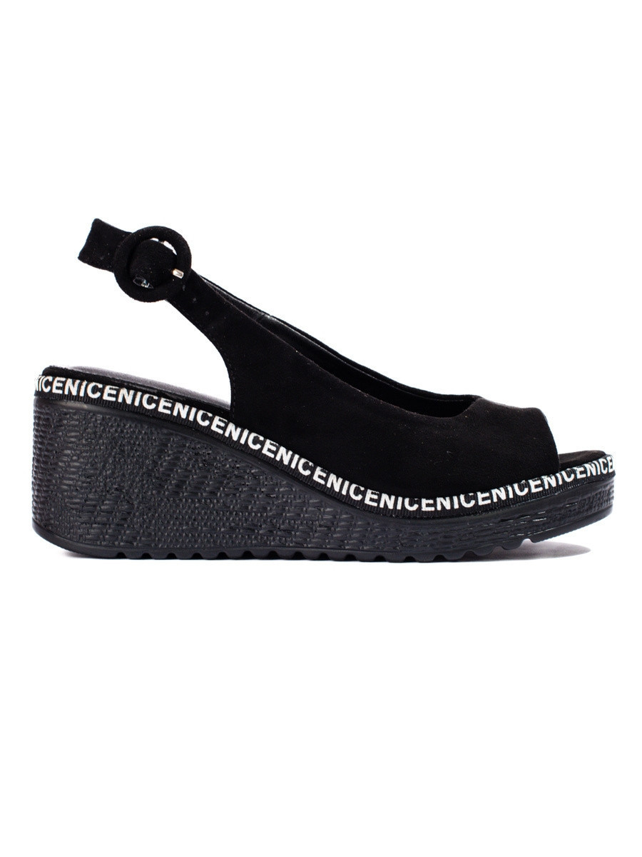 Komfortní dámské sandály černé na klínku 36
