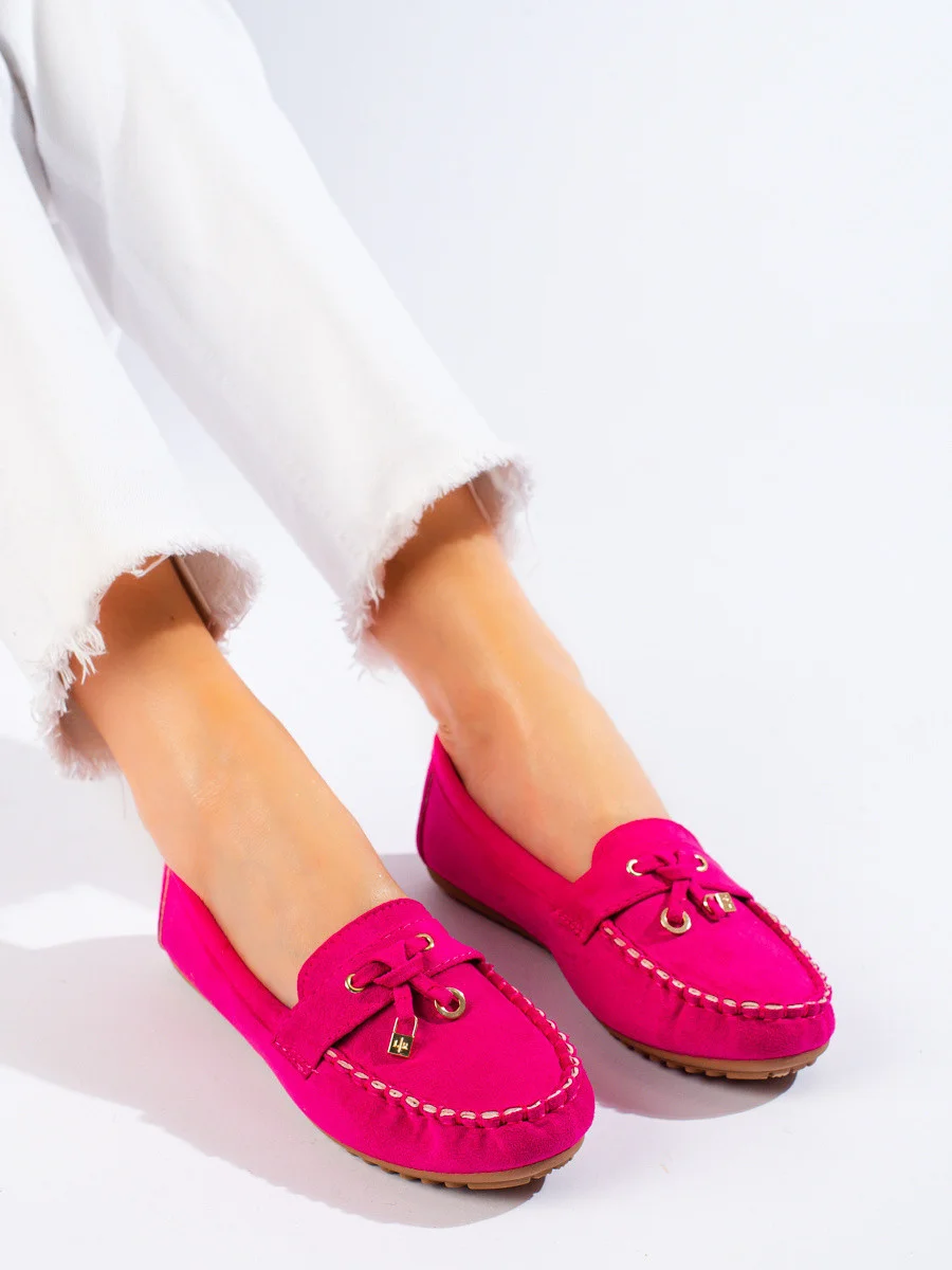 Originálne mokasíny dámske ružové bez podpätku 39