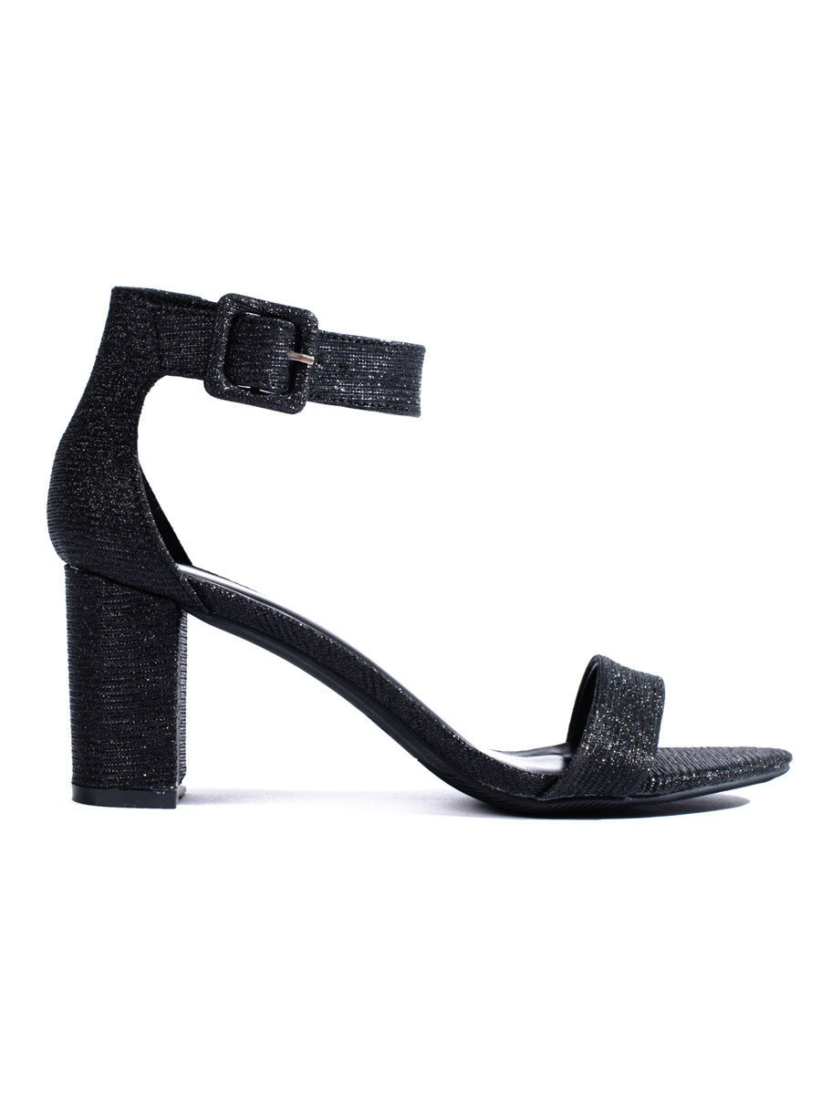 Designové sandály černé dámské na širokém podpatku 39