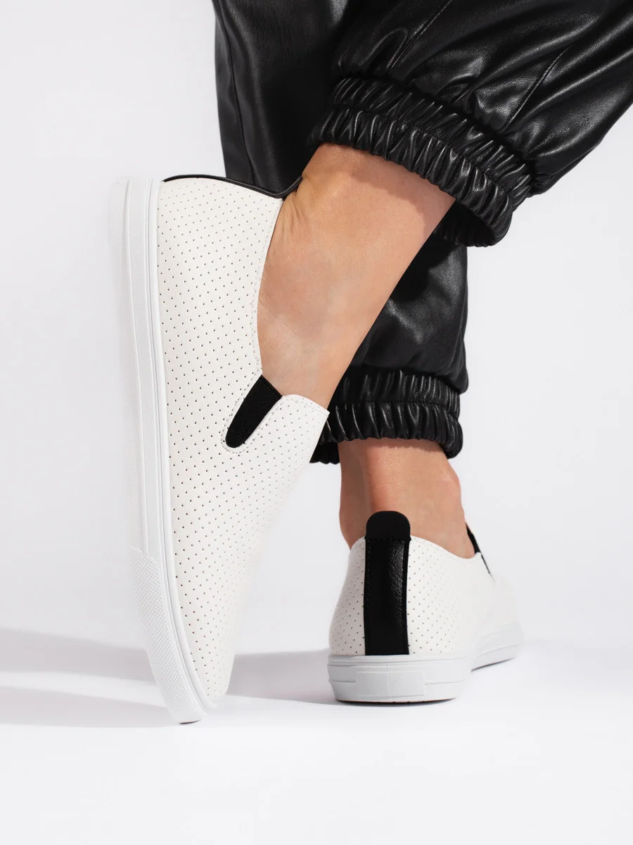 Dámske módne tenisky biele bez podpätku 36