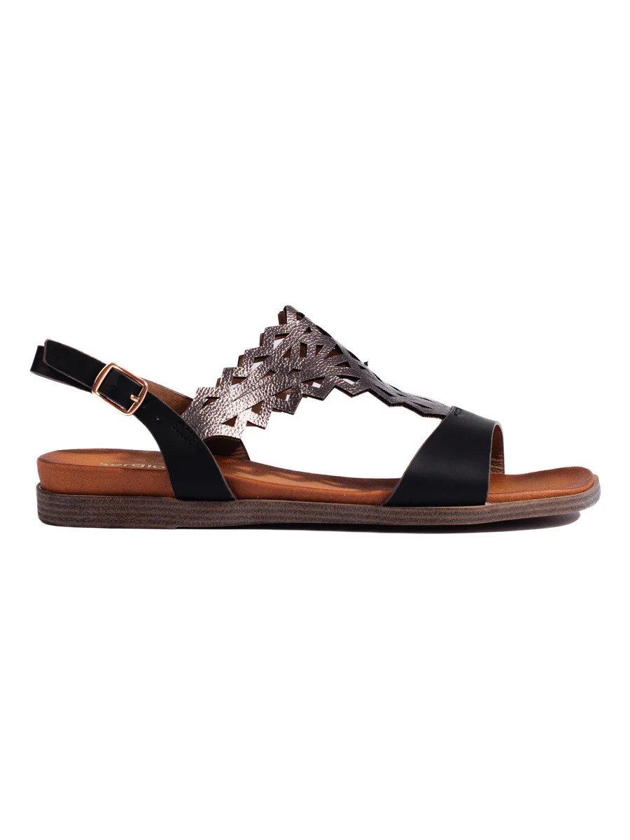 Moderné čierne sandále na podpätku pre ženy 36