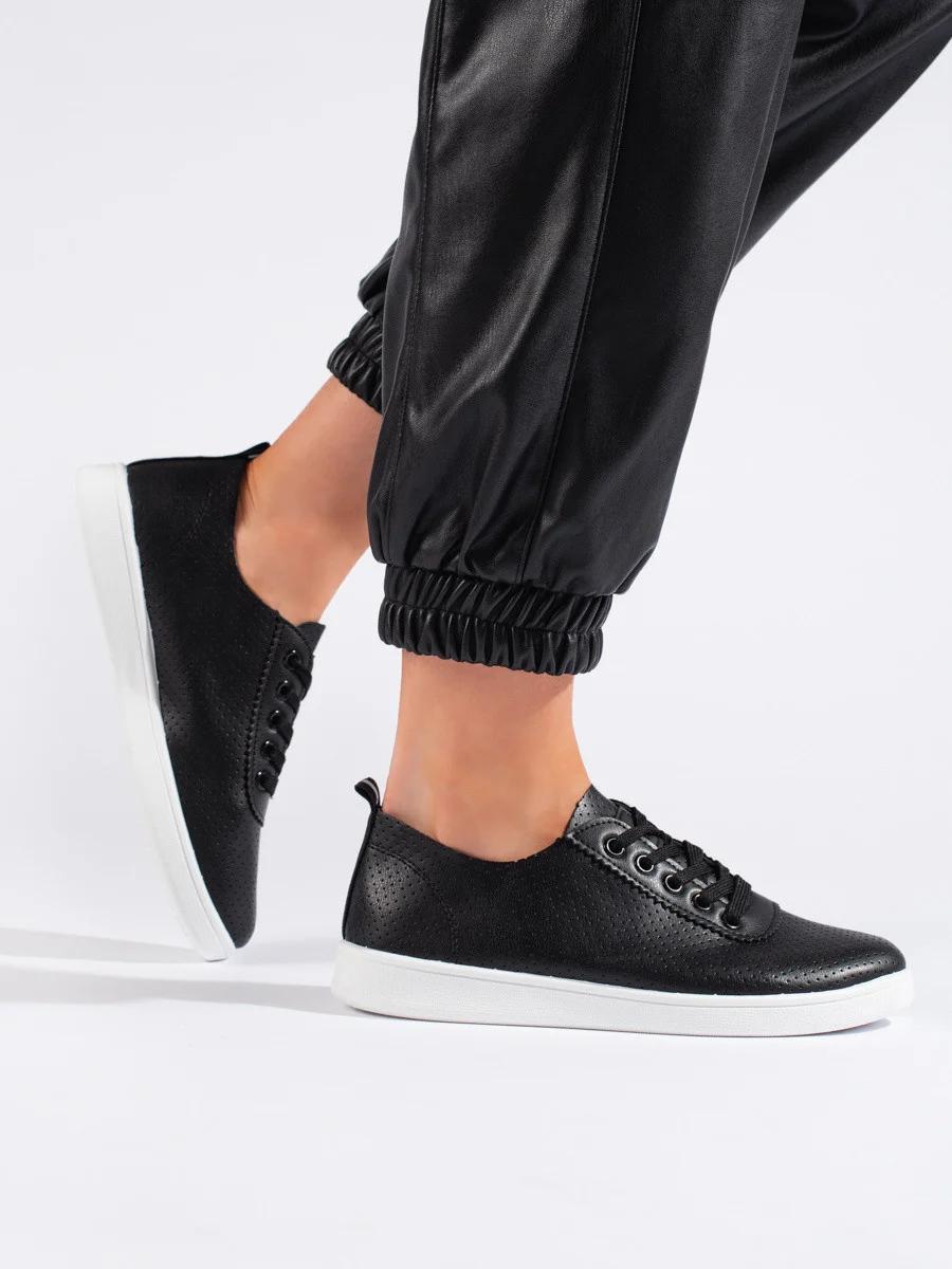 Trendy čierne tenisky na platforme pre ženy 37