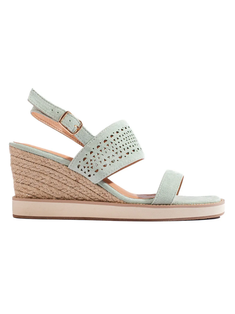 Exkluzívne zelené sandále na klinoch pre ženy 37