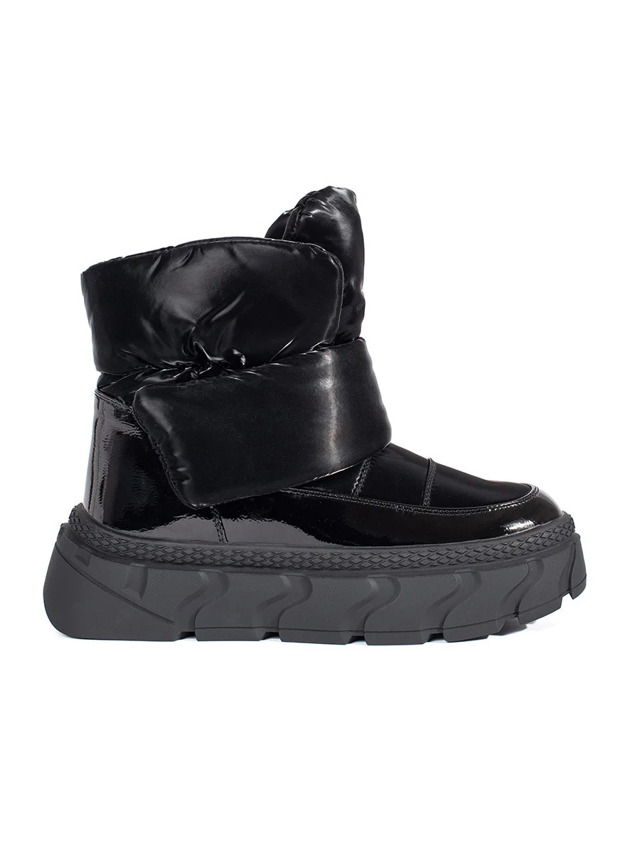 Trendy dámske čierne snežnice na platforme 36