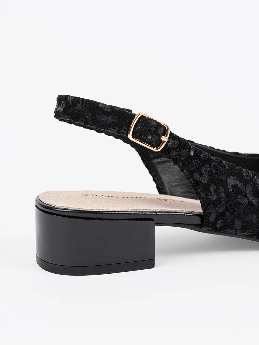 Luxusné dámske čierne sandále na širokom podpätku 36