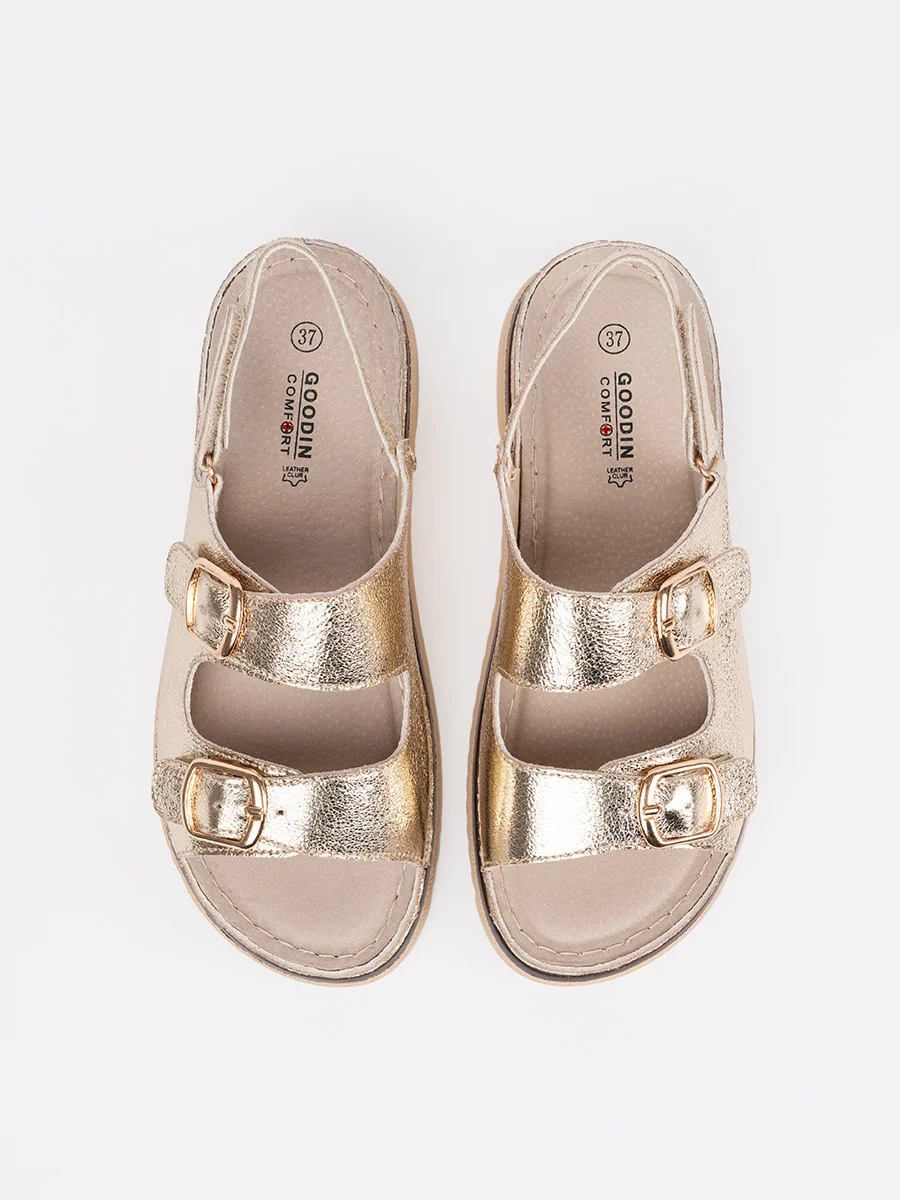 Luxusné zlaté sandále na platforme pre ženy 36