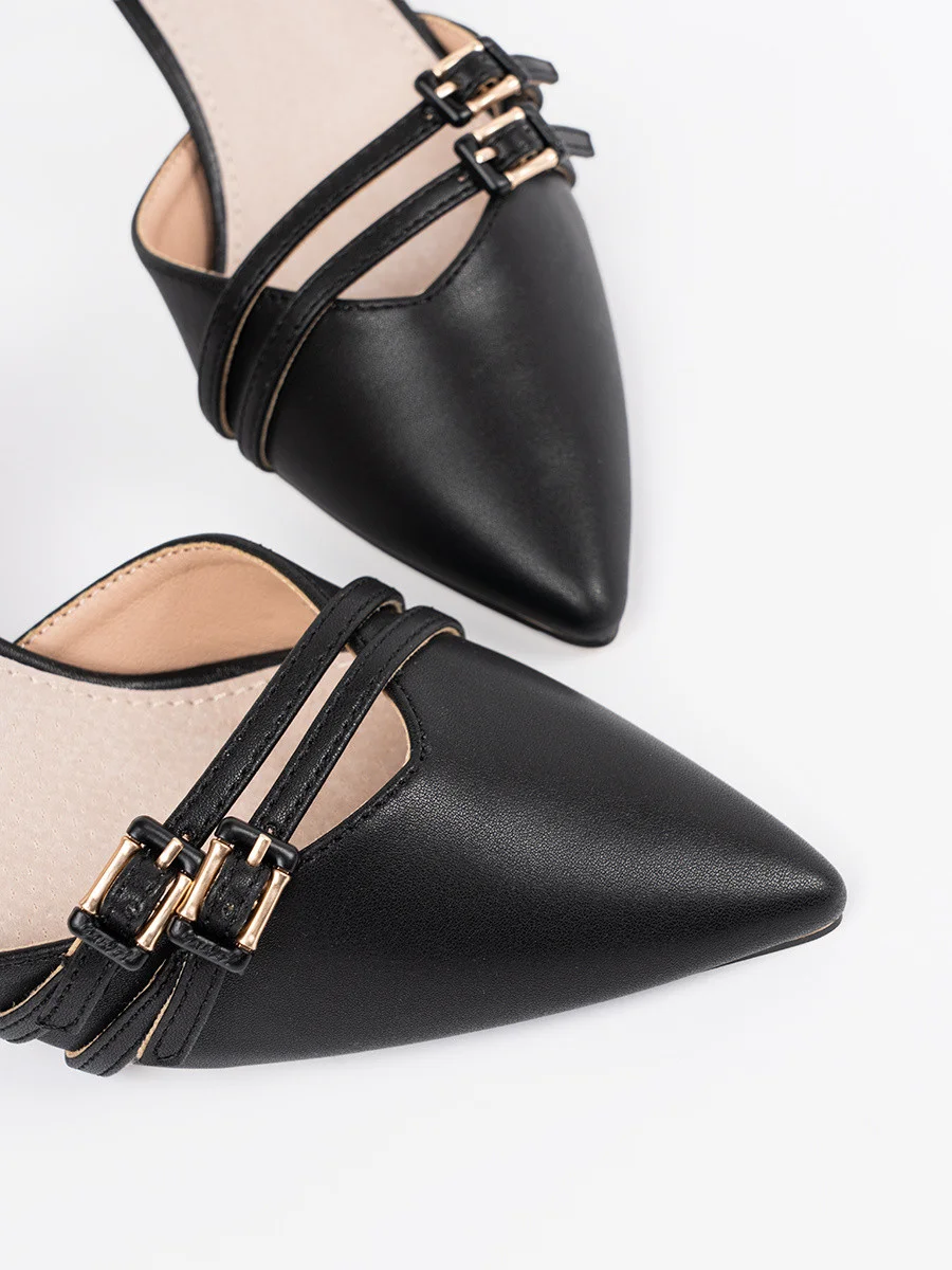 Pekné čierne lodičky pre ženy na ihlovom podpätku 37