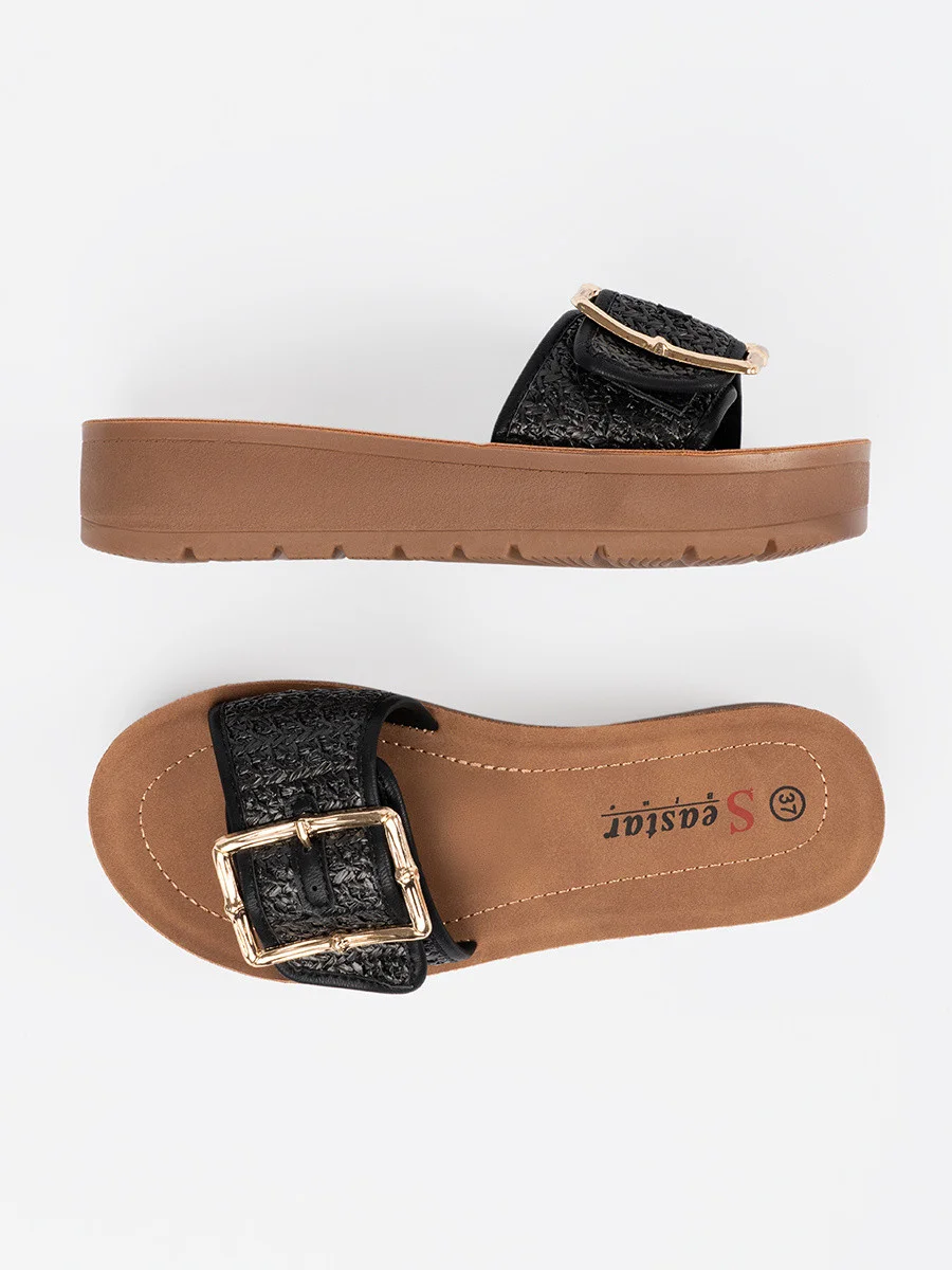 Luxusné čierne dámske ponožky na platforme 36