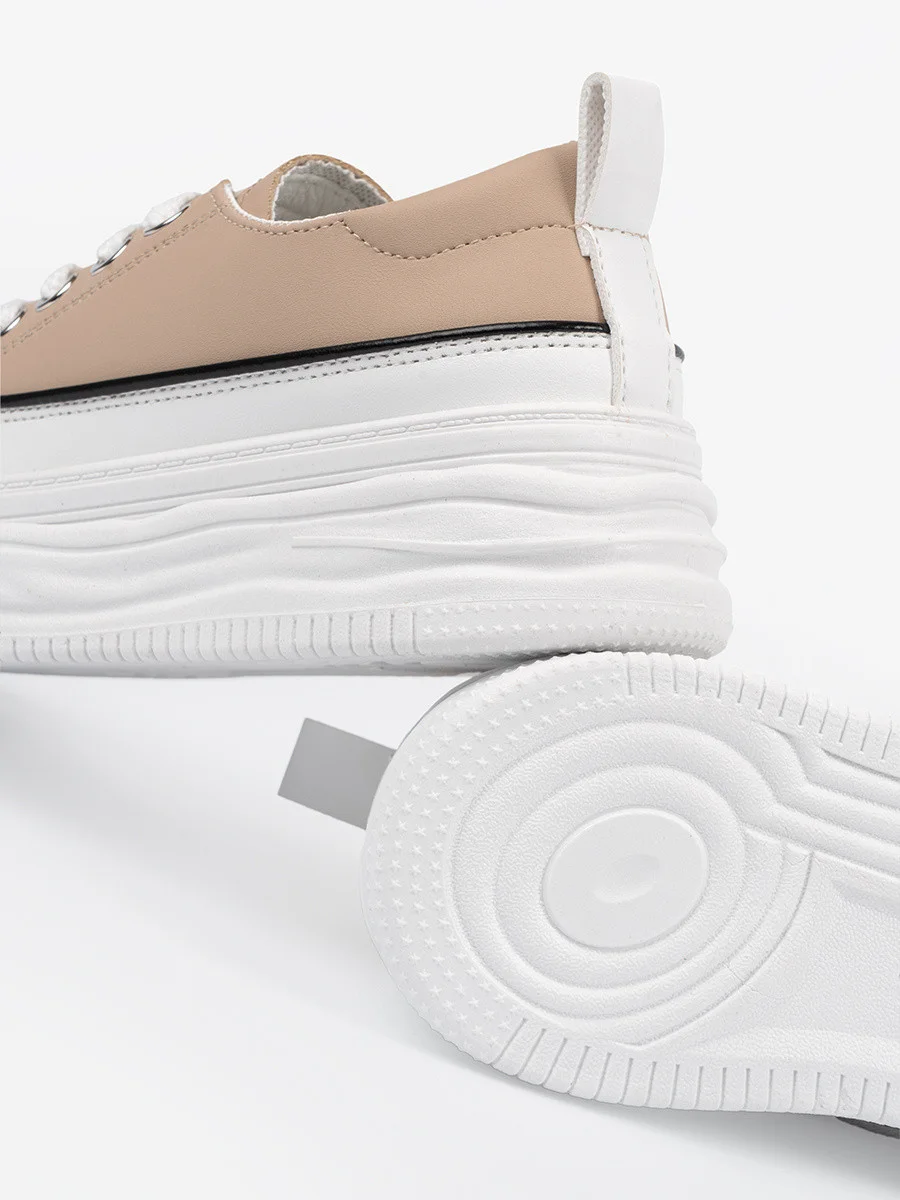 Luxusné hnedé dámske tenisky na platforme 36