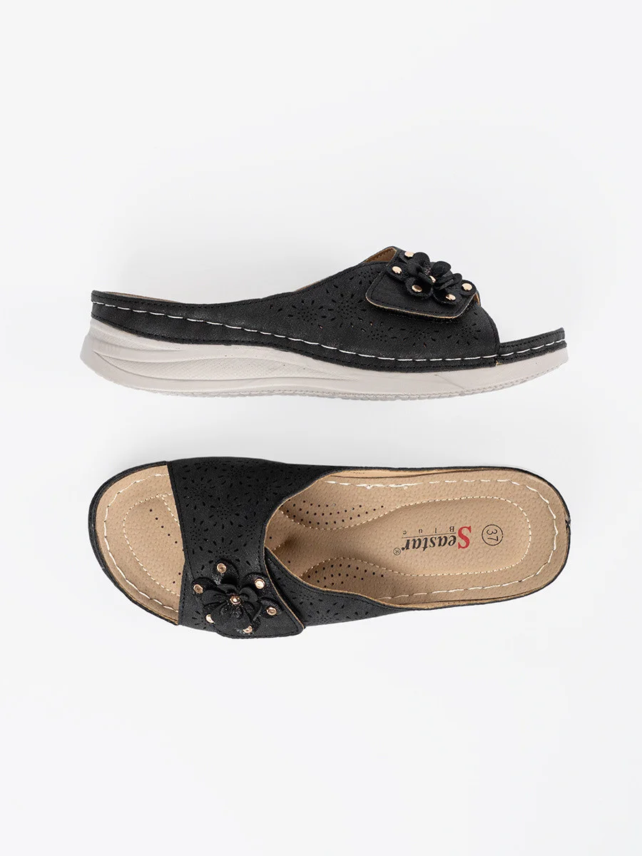 Pohodlné dámske čierne ponožky na plochom podpätku 37